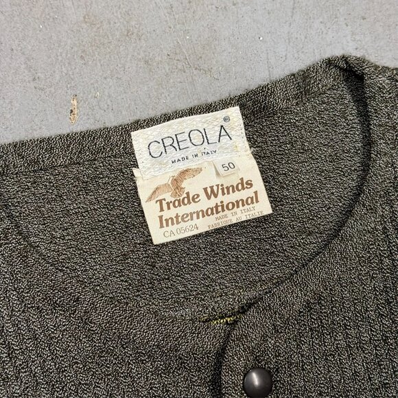 Vintage Creola Knit Polo 1980s Made in Italy Cotton Viscose Short Sleeve Large - Picture 4 of 8